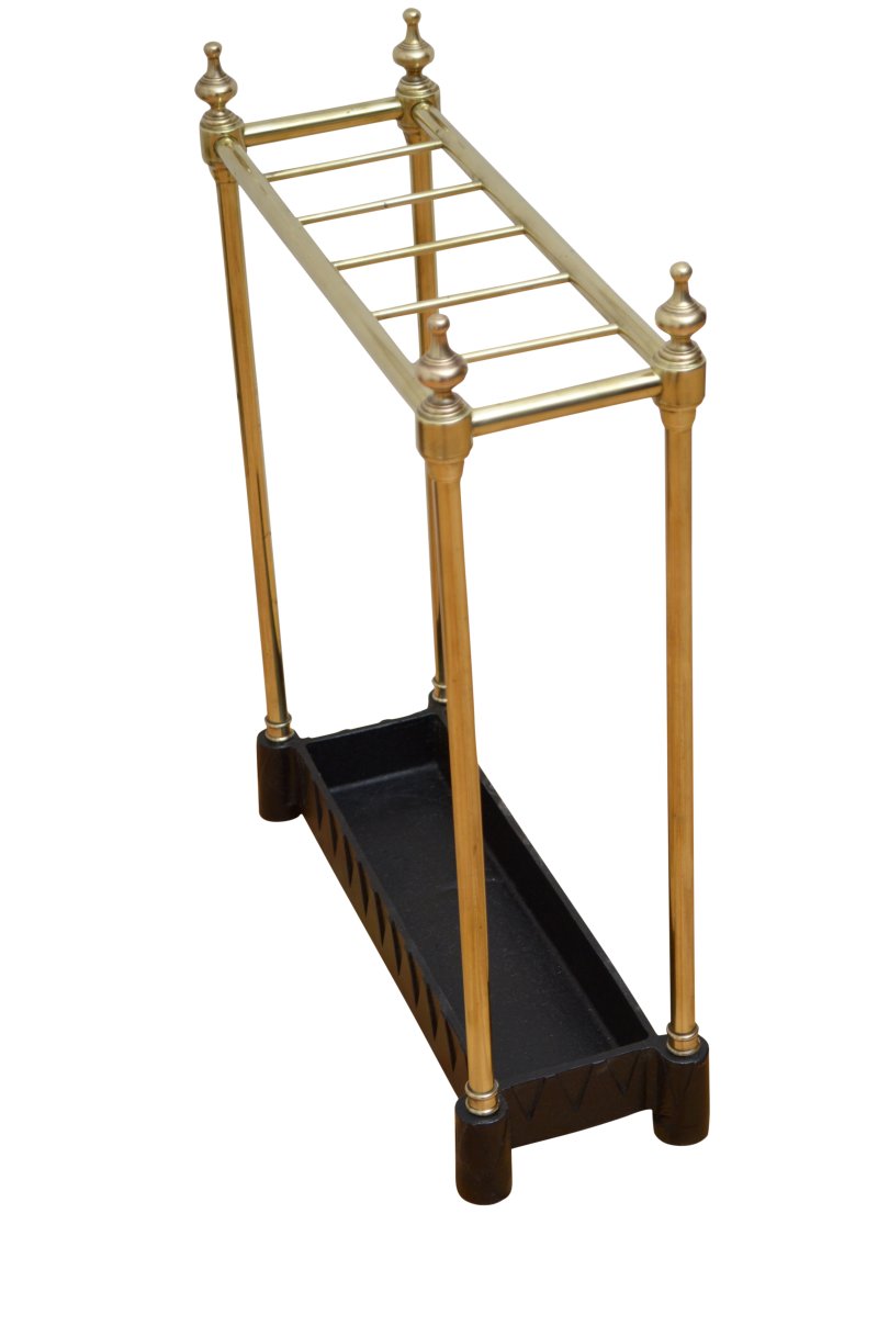 Brass Umbrella Stand With Dog Tooth Base - Image 3